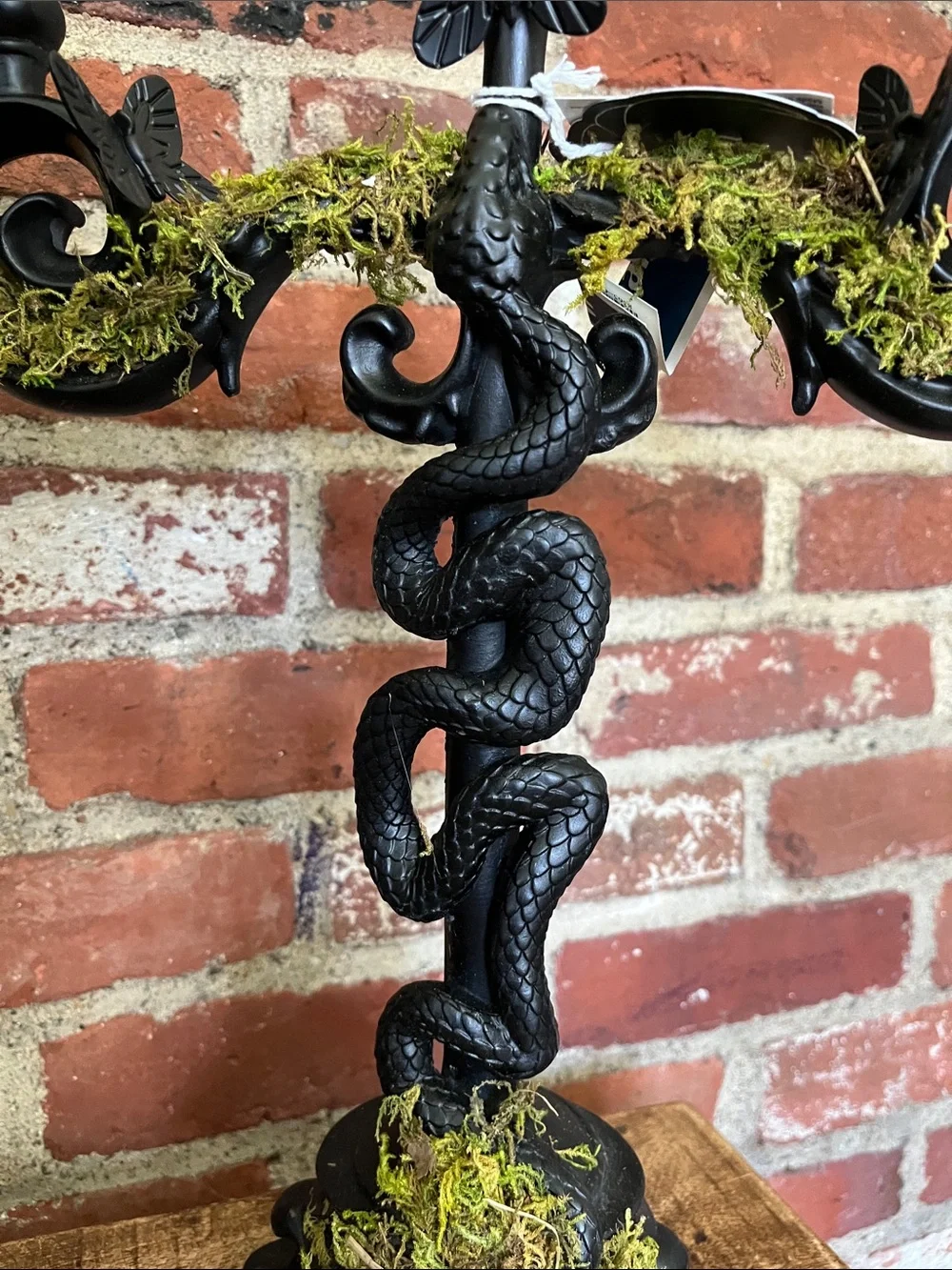 Martha Stewart Black Snake Three-Arm Candelabra Pair